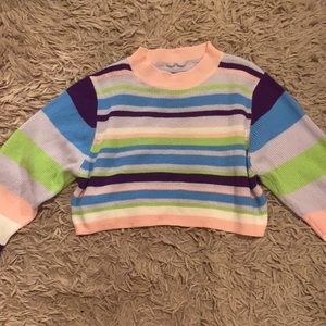 Pastel cropped stripe sweater